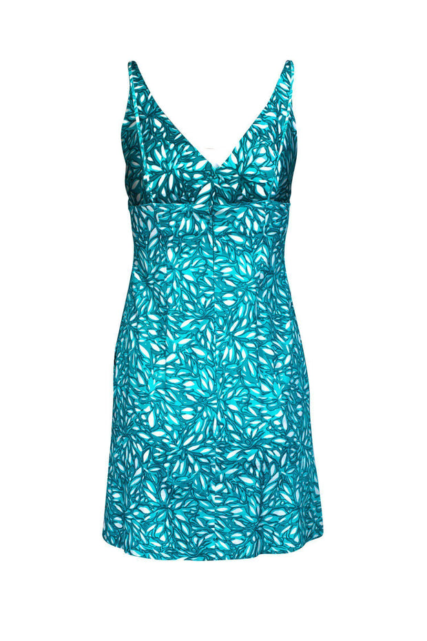 Current Boutique-Milly - Green Floral Sheath Dress Sz 2