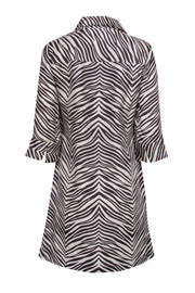 Current Boutique-Milly - Zebra Print Button-Down Silk Shirt Dress Sz 4
