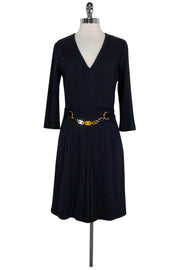 Current Boutique-Milly - Navy Blue V-Neck Dress Sz M