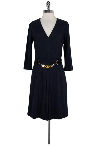 Current Boutique-Milly - Navy Blue V-Neck Dress Sz M