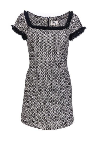 Current Boutique-Milly - Black & White Patterned Cap Sleeve Dress Sz 4