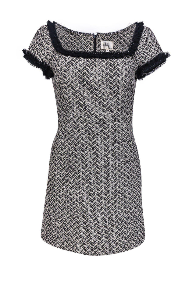 Current Boutique-Milly - Black & White Patterned Cap Sleeve Dress Sz 4