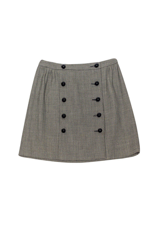 Current Boutique-Milly - Black & White Skirt w/ Oversized Buttons Sz 6