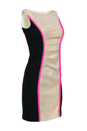 Current Boutique-Milly - Cream & Black Color Block Fitted Sheath Dress Sz 0