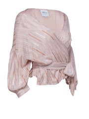 Current Boutique-Misa – Rose Gold Stripe Surplice Top Sz XS