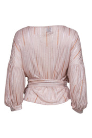 Current Boutique-Misa – Rose Gold Stripe Surplice Top Sz XS