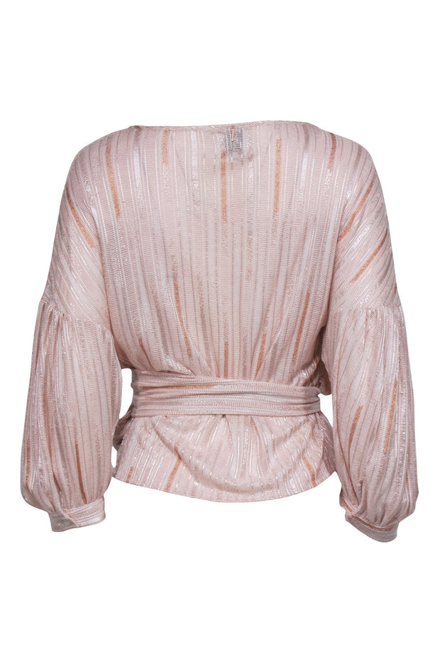 Current Boutique-Misa – Rose Gold Stripe Surplice Top Sz XS