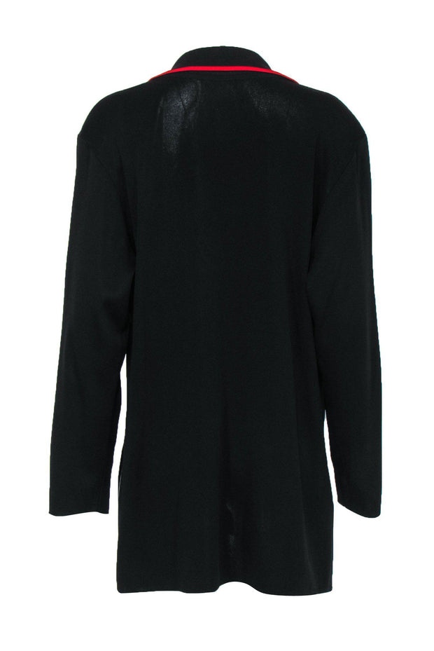 Current Boutique-Misook - Black Knit Blazer w/ Red Trim Sz 1X