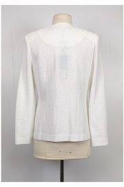 Current Boutique-Misook - White & Gold Knit Jacket Sz XS