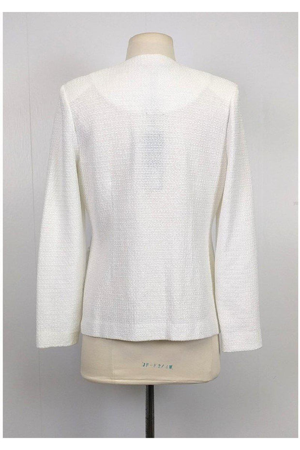 Current Boutique-Misook - White & Gold Knit Jacket Sz XS