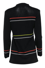 Current Boutique-Misook - Black Striped Ribbed Collared Tunic Sz XS
