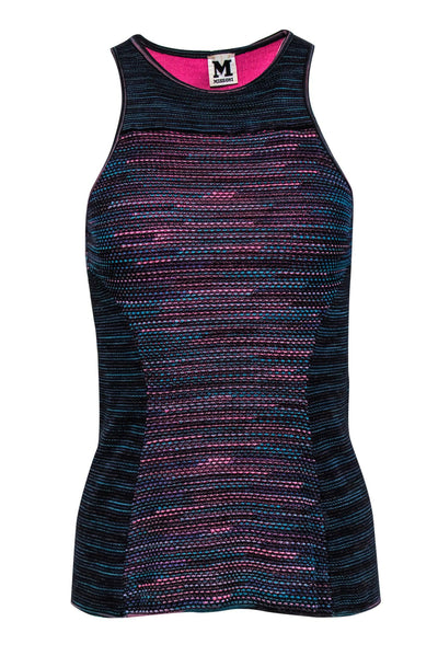 Current Boutique-Missoni - Black & Multicolor Fitted Racer Tank Sz S