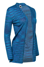 Current Boutique-M Missoni - Blue, Purple & Green Marbled Open Front Knit Cardigan Sz 2