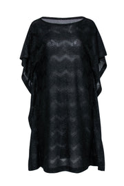 Current Boutique-Missoni - Black Sparkle Knit Short Kaftan Sz L