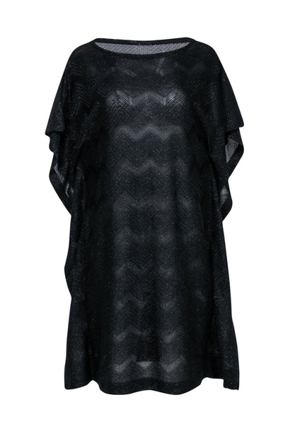 Current Boutique-Missoni - Black Sparkle Knit Short Kaftan Sz L