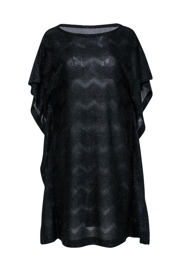 Current Boutique-Missoni - Black Sparkle Knit Short Kaftan Sz L