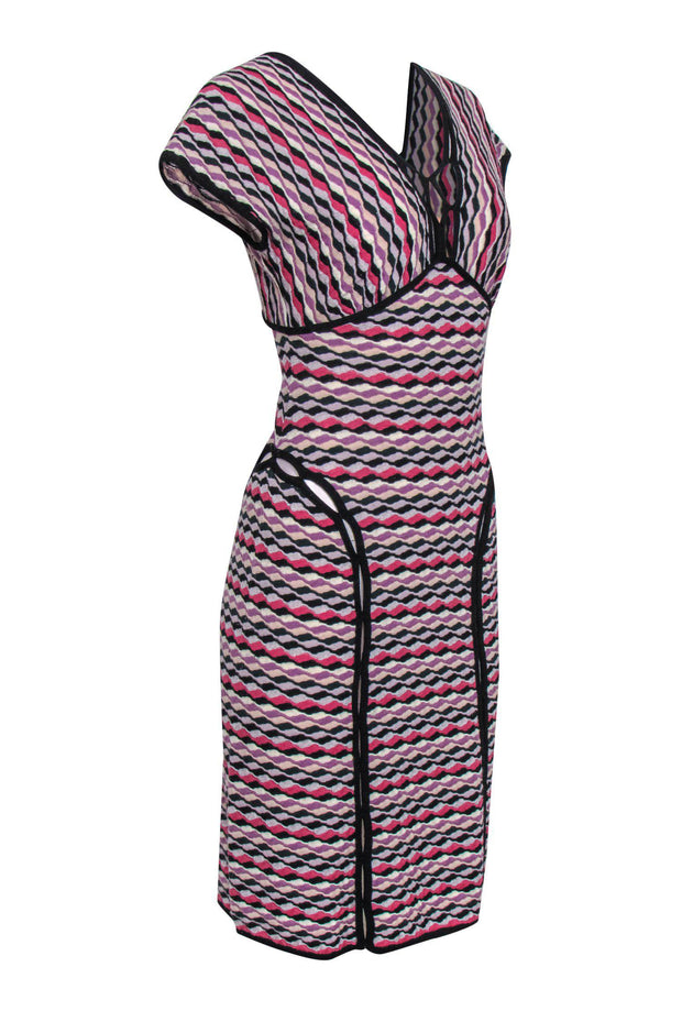 Current Boutique-Missoni - Multicolored Knit Fitted Dress w/ Cutouts Sz S
