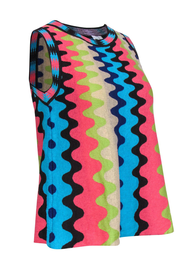 Current Boutique-Missoni - Multicolor Squiggle Print Sleeveless Knit Top Sz 8