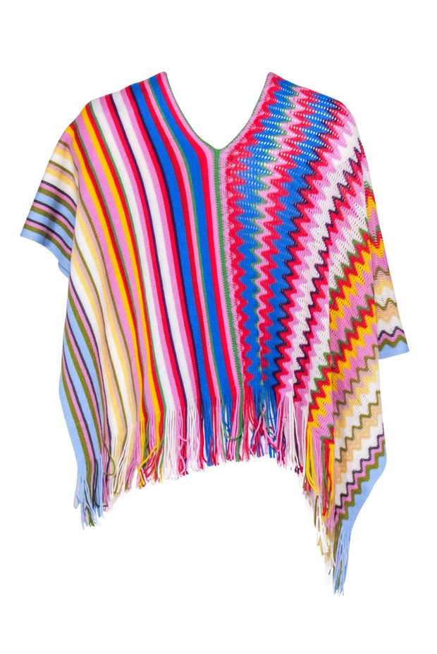 Current Boutique-Missoni - Rainbow Multi color Poncho Sweater Sz One Size