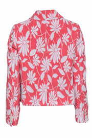 Current Boutique-Miu Miu - Coral & White Floral Design Jacket Sz 4