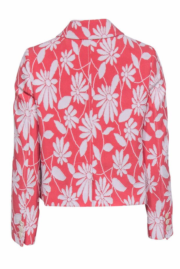 Current Boutique-Miu Miu - Coral & White Floral Design Jacket Sz 4