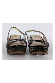 Current Boutique-Miu Miu - Black Patent Leather Wedges Sz 8
