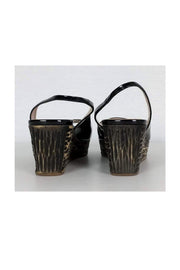 Current Boutique-Miu Miu - Black Patent Leather Wedges Sz 8