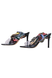 Current Boutique-Monse - Multi Colored Ribbon Strap Heels Sz 7