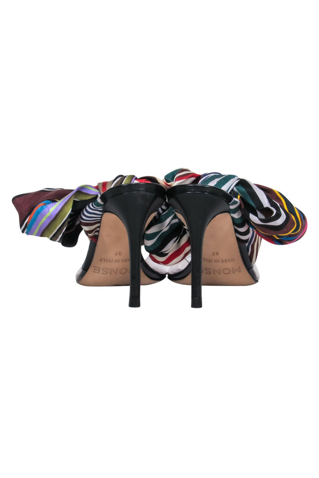 Current Boutique-Monse - Multi Colored Ribbon Strap Heels Sz 7