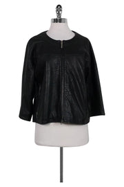Current Boutique-Love Moschino - Black Leather Jacket Sz 6