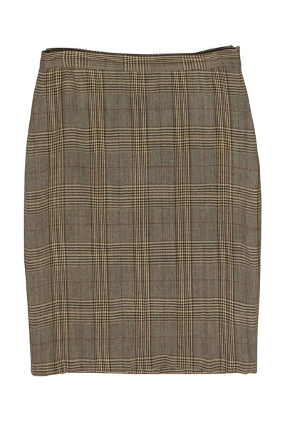 Current Boutique-Moschino Cheap & Chic - Tan Plaid Pencil Skirt Sz 10