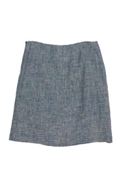 Current Boutique-Moschino - White & Blue Pencil Skirt Sz 12