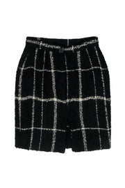 Current Boutique-Moschino Cheap & Chic - Black & White Plaid Tweed Pencil Skirt Sz 6
