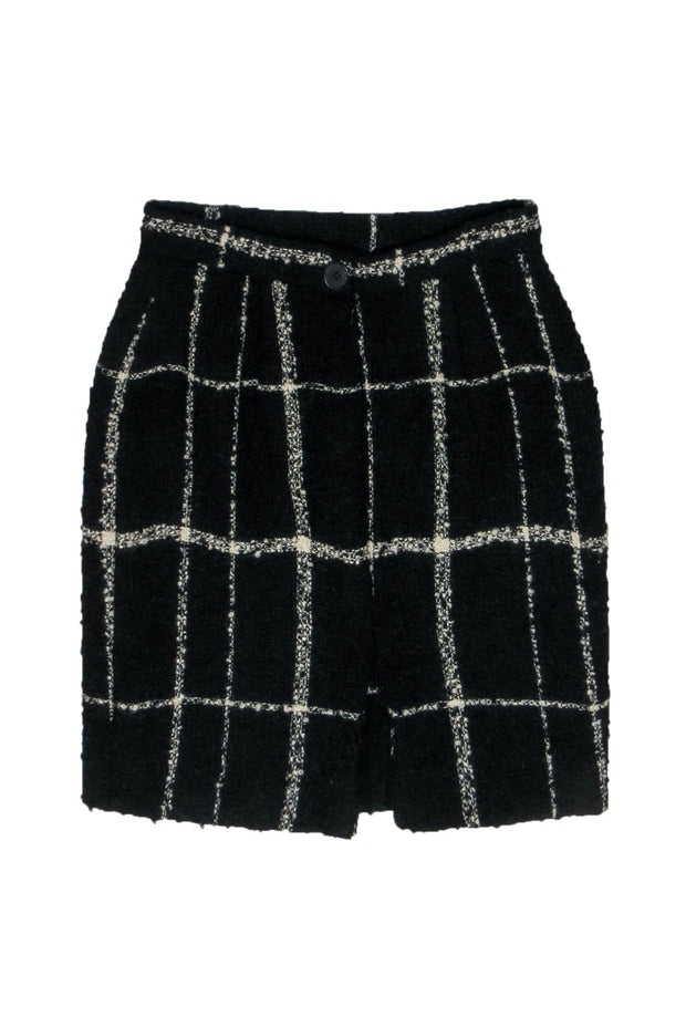 Current Boutique-Moschino Cheap & Chic - Black & White Plaid Tweed Pencil Skirt Sz 6