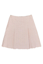 Current Boutique-Moschino Cheap & Chic - Pink Floral Striped Pleated A-Line Skirt Sz 6