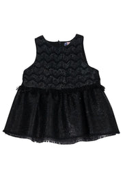 Current Boutique-MSGM - Black Basket Weave Peplum Tank Sz S