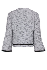 Current Boutique-Nanette Lepore - White & Black Tweed Open Front Blazer w/ Mesh Trim Sz 12