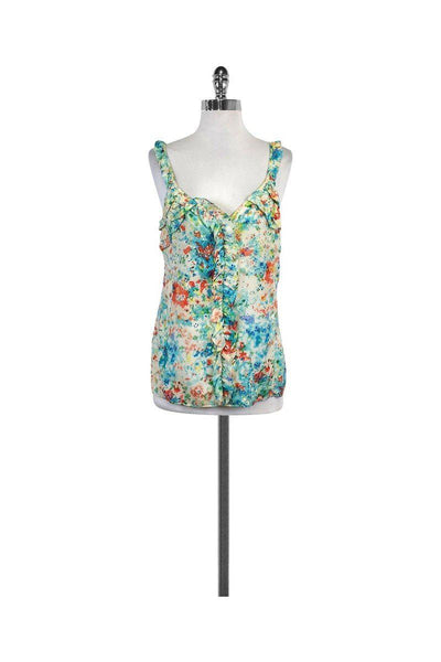 Current Boutique-Nanette Lepore - Multicolor Print Silk Tank Sz 6