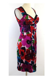 Current Boutique-Nanette Lepore - Multicolor Floral Silk Sleeveless Dress Sz 2