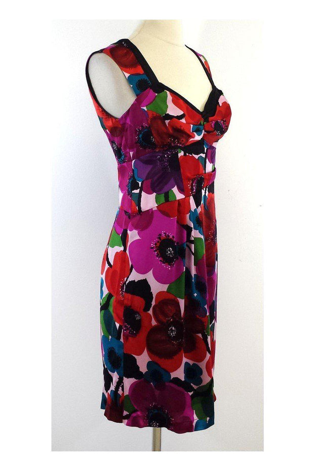 Current Boutique-Nanette Lepore - Multicolor Floral Silk Sleeveless Dress Sz 2