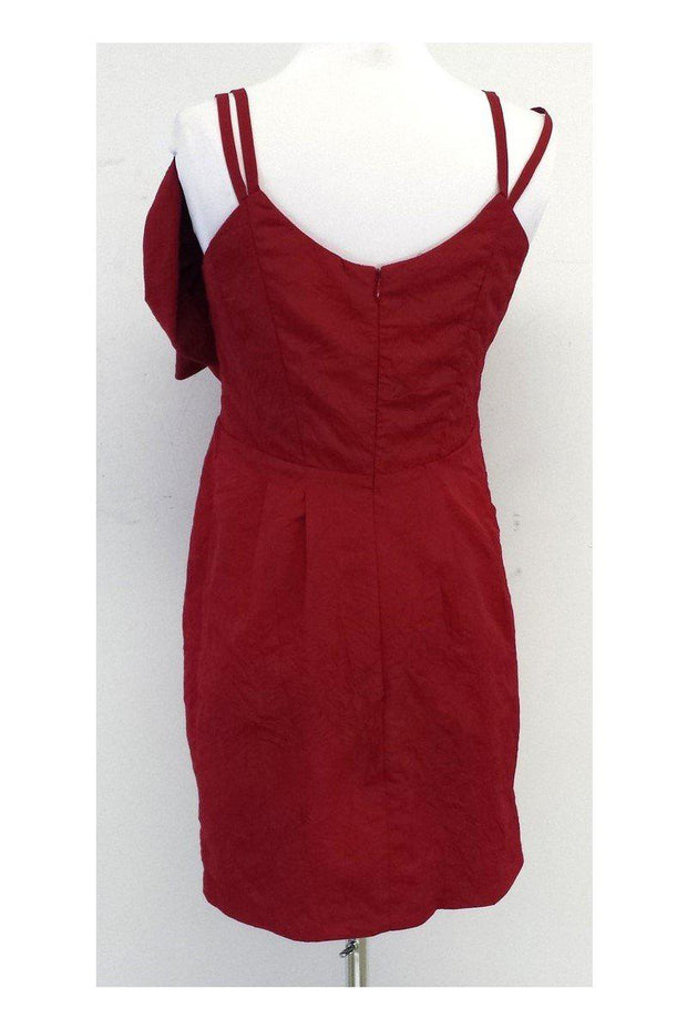 Current Boutique-Nanette Lepore - Red Gathered Spaghetti Strap Dress Sz 2