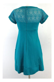 Current Boutique-Nanette Lepore - Teal Crochet Short Sleeve Dress Sz 2
