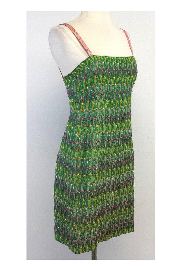 Current Boutique-Nanette Lepore - Green Multicolor Paisley Dress Sz 4