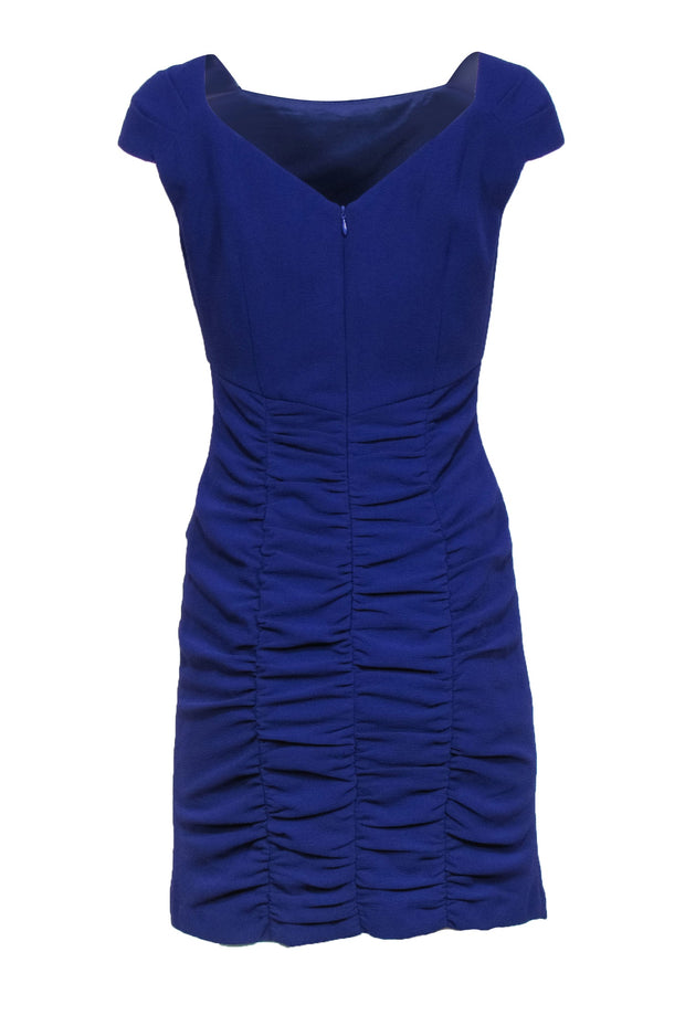 Current Boutique-Nanette Lepore - Purple Cap Sleeve Dress w/ Ruched Sides Sz 4