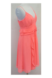 Current Boutique-Nanette Lepore - Pink Ruffle & Pleated Chiffon Dress Sz 6