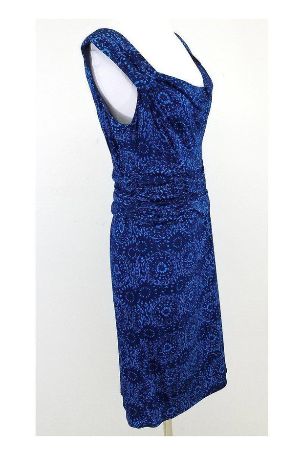 Current Boutique-Nanette Lepore - Blue Cowl Neck Sleeveless Dress Sz 8