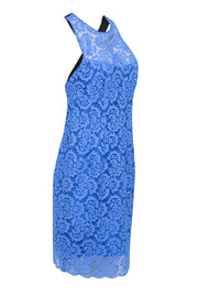 Current Boutique-Nanette Lepore - Periwinkle Blue Floral Lace Sheath Dress w/ Crisscross Back Sz 8