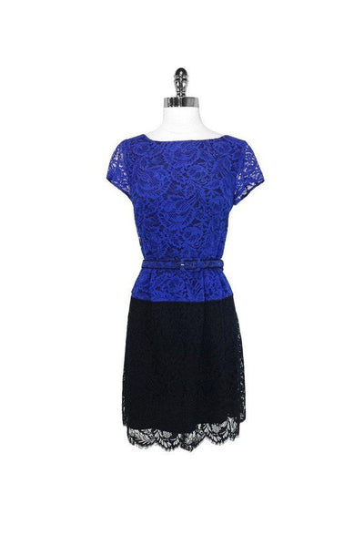 Current Boutique-Nanette Lepore - Black & Blue Lace Dress Sz 8
