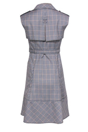 Current Boutique-Nanette Lepore - Black & Tan Houndstooth Belted Trench Coat Dress Sz 2