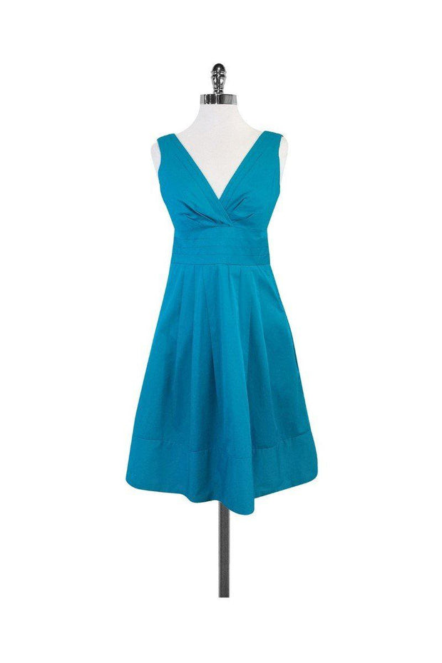 Current Boutique-Nanette Lepore - Turquoise Pleated Cotton Dress Sz 2